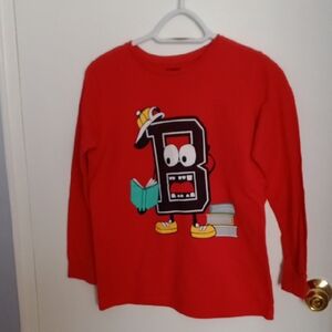 Kids Red Long Sleeve Tee with Fun Graphic